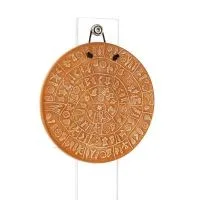 Phaistos Disc: The Unsolved Mystery, 13 cm dubbelsidig väggupphängning med handgjord finish, väggupphängning, minoisk kultur Dek