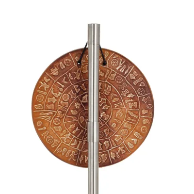 Phaistos Disc: The Unsolved Mystery, 4 cm dubbelsidig väggupphängning med handgjord finish, väggupphängning, minoisk kultur Deko