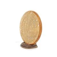 Phaistos Disc: The Unsolved Mystery, 15,5 cm dekorativ bas med handgjord finish, minoisk civilisation, antikens Grekland Dekorat