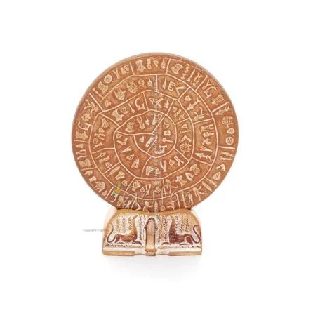 Phaistos Disc: The Unsolved Mystery, 12,5 cm dekorativ bas med handgjord finish, minoisk civilisation, antikens Grekland Dekorat