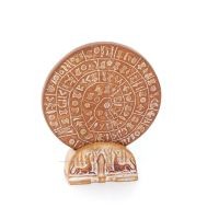 Phaistos Disc: The Unsolved Mystery, 12,5 cm dekorativ bas med handgjord finish, minoisk civilisation, antikens Grekland Dekorat