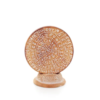 Phaistos Disc: The Unsolved Mystery, on 11cm Decorative Base with Handcrafted Finish, Minoan Civilization, Ancient Greece Decora