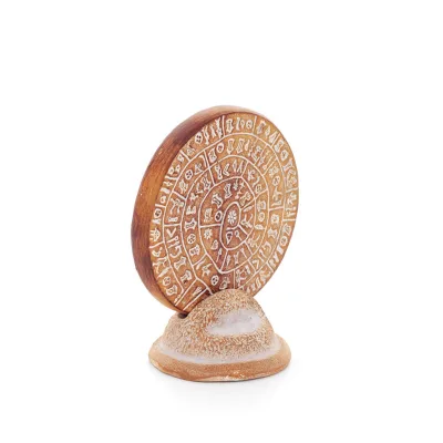 Phaistos Disc: The Unsolved Mystery, on 11cm Decorative Base with Handcrafted Finish, Minoan Civilization, Ancient Greece Decora