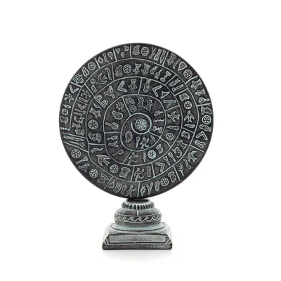 Phaistos Disc: The Unsolved Mystery, på kapitalbas 27x22cm dekorativ med handgjord finish, minoisk civilisation Dekorativ kerami
