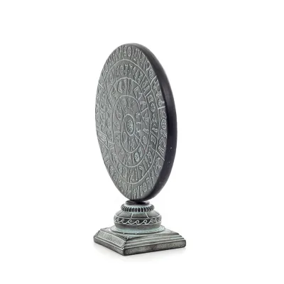 Phaistos Disc: The Unsolved Mystery, på kapitalbas 27x22cm dekorativ med handgjord finish, minoisk civilisation Dekorativ kerami