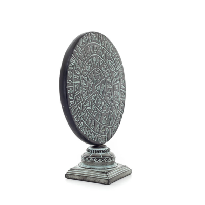 Phaistos Disc: The Unsolved Mystery, on capital base 27x22cm decorative with Handmade finish, Minoan civilization Decorative Cer