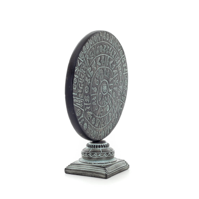 Phaistos Disc: The Unsolved Mystery, on capital base 27x22cm decorative with Handmade finish, Minoan civilization Decorative Cer