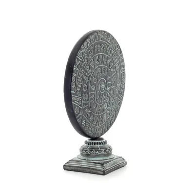 Phaistos Disc: The Unsolved Mystery, on capital base 27x22cm decorative with Handmade finish, Minoan civilization Decorative Cer