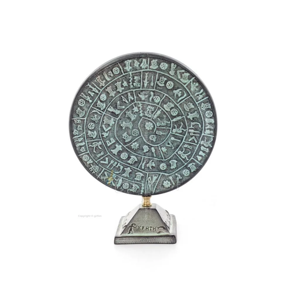 Phaistos Disc: The Unsolved Mystery, baserad på Kreta 10x8cm dekorativ med handgjord finish, minoisk civilisation Dekorativ kera