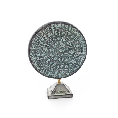 Phaistos Disc: The Unsolved Mystery, baserad pÃ¥ Kreta 10x8cm dekorativ med handgjord finish, minoisk civilisation Dekorativ kera