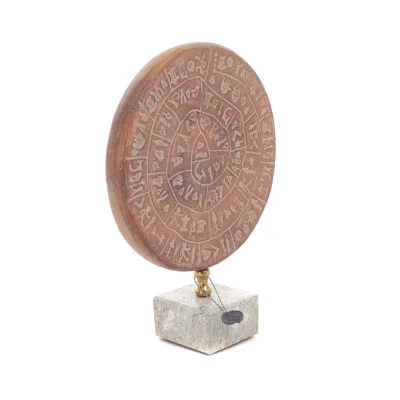 Phaistos Disc: The Unsolved Mystery, with marble 19x 16cm decorative with Handmade finish, Minoan civilization Decorative Cerami