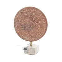 Phaistos Disc: The Unsolved Mystery, with marble 19x 16cm decorative with Handmade finish, Minoan civilization Decorative Cerami