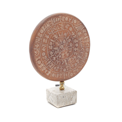 Phaistos Disc: The Unsolved Mystery, with marble 19x 16cm decorative with Handmade finish, Minoan civilization Decorative Cerami