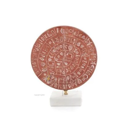 Phaistos Disc: The Unsolved Mystery, with marble 17x14cm decorative with Handmade finish, Minoan civilization Decorative Ceramic