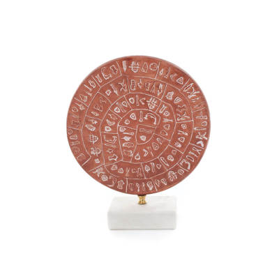 Phaistos Disc: The Unsolved Mystery, with marble 17x14cm decorative with Handmade finish, Minoan civilization Decorative Ceramic