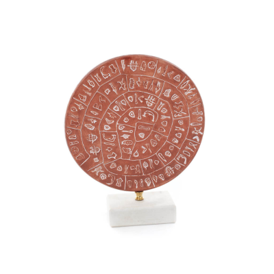 Phaistos Disc: The Unsolved Mystery, with marble 17x14cm decorative with Handmade finish, Minoan civilization Decorative Ceramic