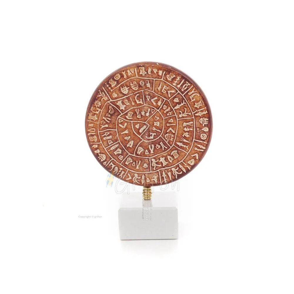 Phaistos Disc: The Unsolved Mystery, med marmor 15x12cm dekorativ med handgjord finish, minoisk civilisation Dekorativ keramik 1