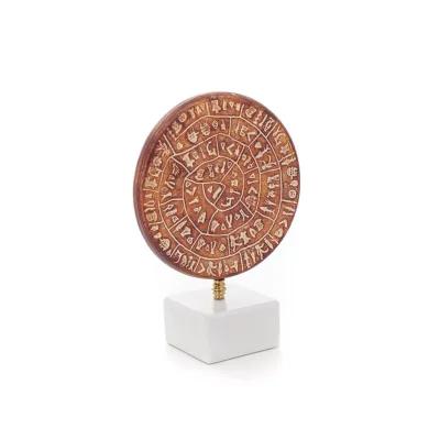 Phaistos Disc: The Unsolved Mystery, with marble 15x12cm decorative with Handmade finish, Minoan civilization Decorative Ceramic