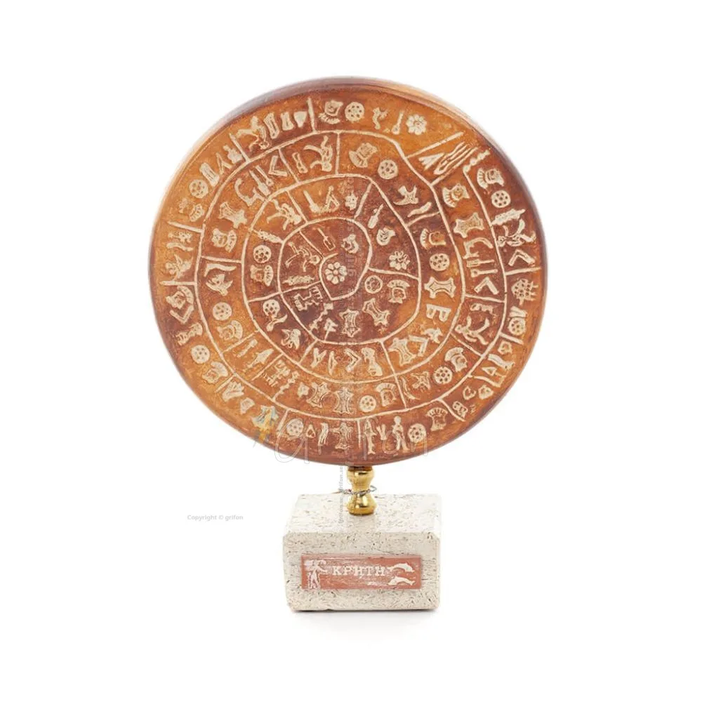 Phaistos Disc: The Unsolved Mystery, med marmor 13x10cm dekorativ med handgjord finish, minoisk civilisation Dekorativ keramik 1