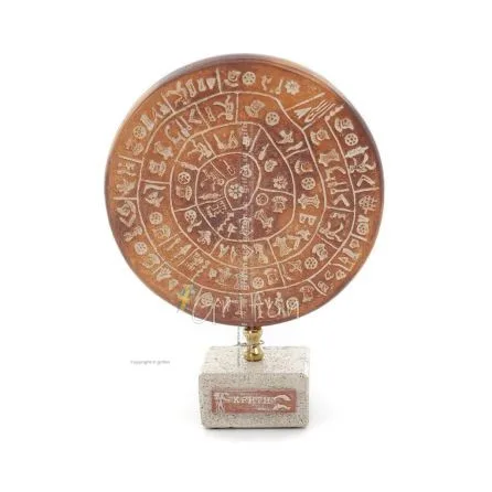 Phaistos Disc: The Unsolved Mystery, baserad på Kreta 18x14cm dekorativ med handgjord finish, minoisk civilisation Dekorativ ker
