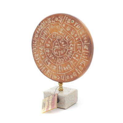 Phaistos Disc: The Unsolved Mystery, baserad pÃ¥ Kreta 18x14cm dekorativ med handgjord finish, minoisk civilisation Dekorativ ker