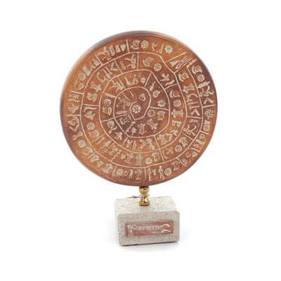 Phaistos Disc: The Unsolved Mystery, baserad pÃ¥ Kreta 18x14cm dekorativ med handgjord finish, minoisk civilisation Dekorativ ker