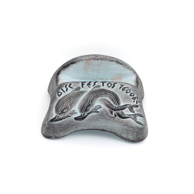 Phaistos Dolphin Disc Base stor 5x10cm dekorativ med handgjord finish, FÃ¶r 431232, 431233, 431234 Dekorativ keramik 5 - grifon.s