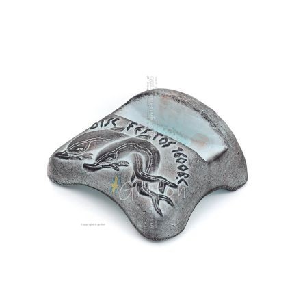 Phaistos Dolphin Disc Base stor 5x10cm dekorativ med handgjord finish, För 431232, 431233, 431234 Dekorativ keramik 6 - grifon.s