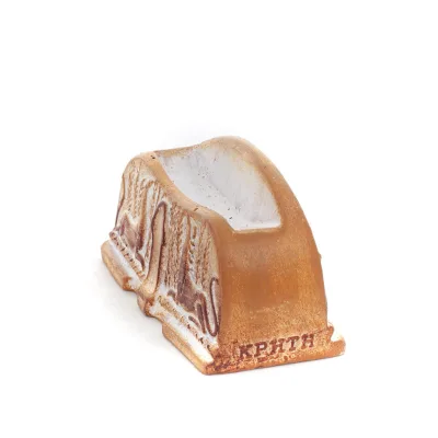 Basplatta Phaistos Grypha, Gryphon, Knossos 3,5x7cm dekorativ med handgjord finish, För 431235 Dekorativ keramik 2 - grifon.se 