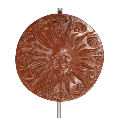 Sun with Zodiac 24cm ceramic decoration with Handmade finish Decorative Ceramics 1 - grifon.se 
