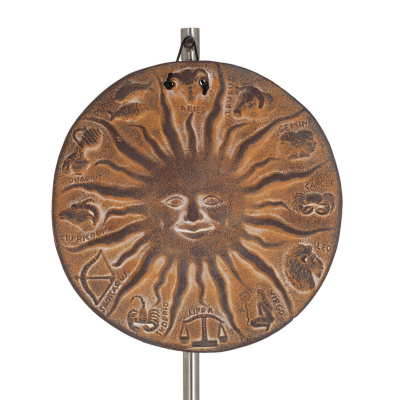 Sun with zodiac circle 19cm ceramic decoration with handmade finish Decorative Ceramics 1 - grifon.se 