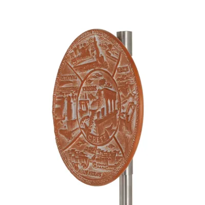 Vägghängande tallrik 14cm prefekturer på Kreta, dekorativ med handgjord finish, väggmonterad Dekorativ keramik 2 - grifon.se 