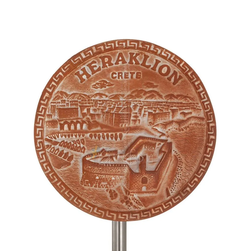 Hängande väggplatta 14cm Heraklion, dekorativ med Handgjord finish, väggmonterad Dekorativ keramik 1 - grifon.se 