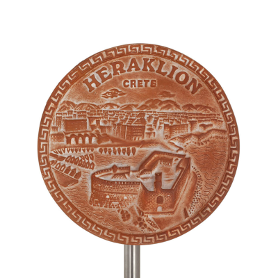 HÃ¤ngande vÃ¤ggplatta 14cm Heraklion, dekorativ med Handgjord finish, vÃ¤ggmonterad Dekorativ keramik 1 - grifon.se 