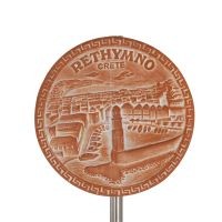 VÃ¤gghÃ¤ngande tallrik 14cm Rethymnon, dekorativ med handgjord finish, vÃ¤ggmonterad Dekorativ keramik 1 - grifon.se 