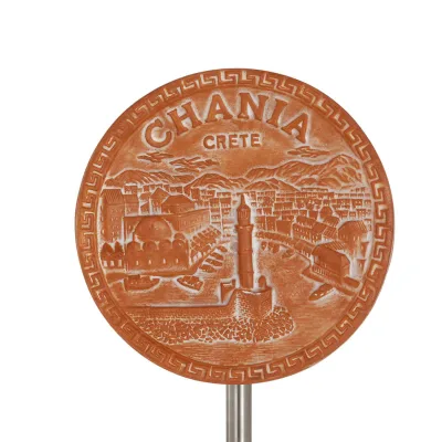 Hängande väggplatta 14cm Chania, dekorativ med Handgjord finish, vägghängd Dekorativ keramik 1 - grifon.se 