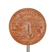 Hängande väggplatta 14cm Chania, dekorativ med Handgjord finish, vägghängd Dekorativ keramik 1 - grifon.se 