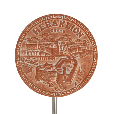 Πιάτο κρεμαστό τοίχου 18εκ σχ Ηράκλειο, διακοσμητικό με Χειροποίητο φινίρισμα, επιτοίχιο Διακοσμητικά Κεραμικά 1 - grifon.se 