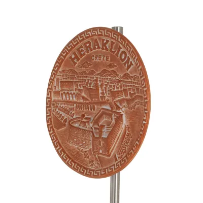 Hängande väggplatta 18cm Heraklion, dekorativ med Handgjord finish, väggmonterad Dekorativ keramik 2 - grifon.se 