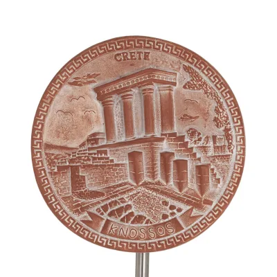 Vägghängande tallrik 18cm Knossos form, dekorativ med handgjord finish, väggmonterad Dekorativ keramik 7 - grifon.se 