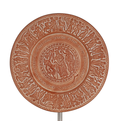 VÃ¤gghÃ¤ngande tallrik 24cm dekorativ med handgjord finish, vÃ¤ggmonterad Dekorativ keramik 1 - grifon.se 