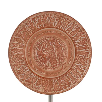 Wall hanging plate 24cm decorative with handmade finish, wall mounted Decorative Ceramics 1 - grifon.se 