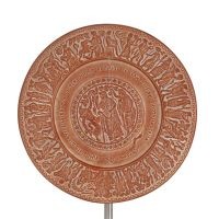 VÃ¤gghÃ¤ngande tallrik 24cm dekorativ med handgjord finish, vÃ¤ggmonterad Dekorativ keramik 1 - grifon.se 