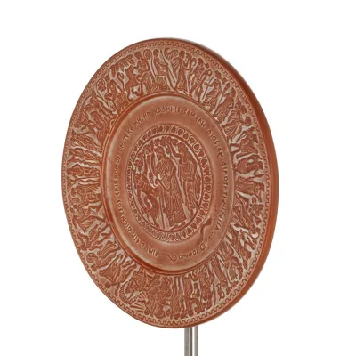 Vägghängande tallrik 24cm dekorativ med handgjord finish, väggmonterad Dekorativ keramik 2 - grifon.se 