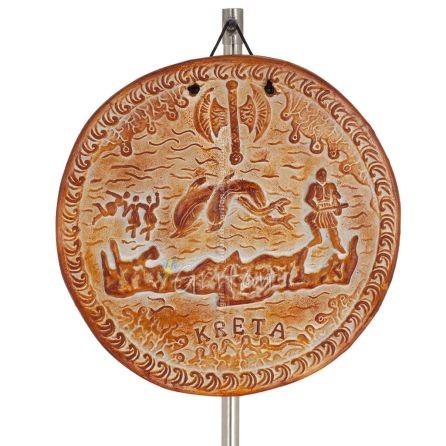 Plaques wall hanging Crete round 22cm decorative with Handmade finish, wall-mounted Decorative Ceramics 1 - grifon.se