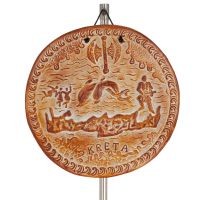 Plaques wall hanging Crete round 22cm decorative with Handmade finish, wall-mounted Decorative Ceramics 1 - grifon.se 