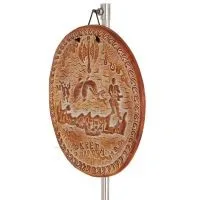Plattor vägghängande Kreta rund 22cm dekorativ med Handgjord finish, väggmonterad Dekorativ keramik 2 - grifon.se 