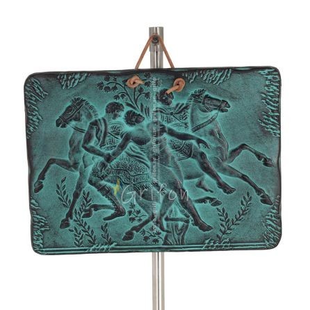 Plattor vägghängande hästar 23x17cm dekorativa med Handgjord finish, väggmonterad Dekorativ keramik 1 - grifon.se 