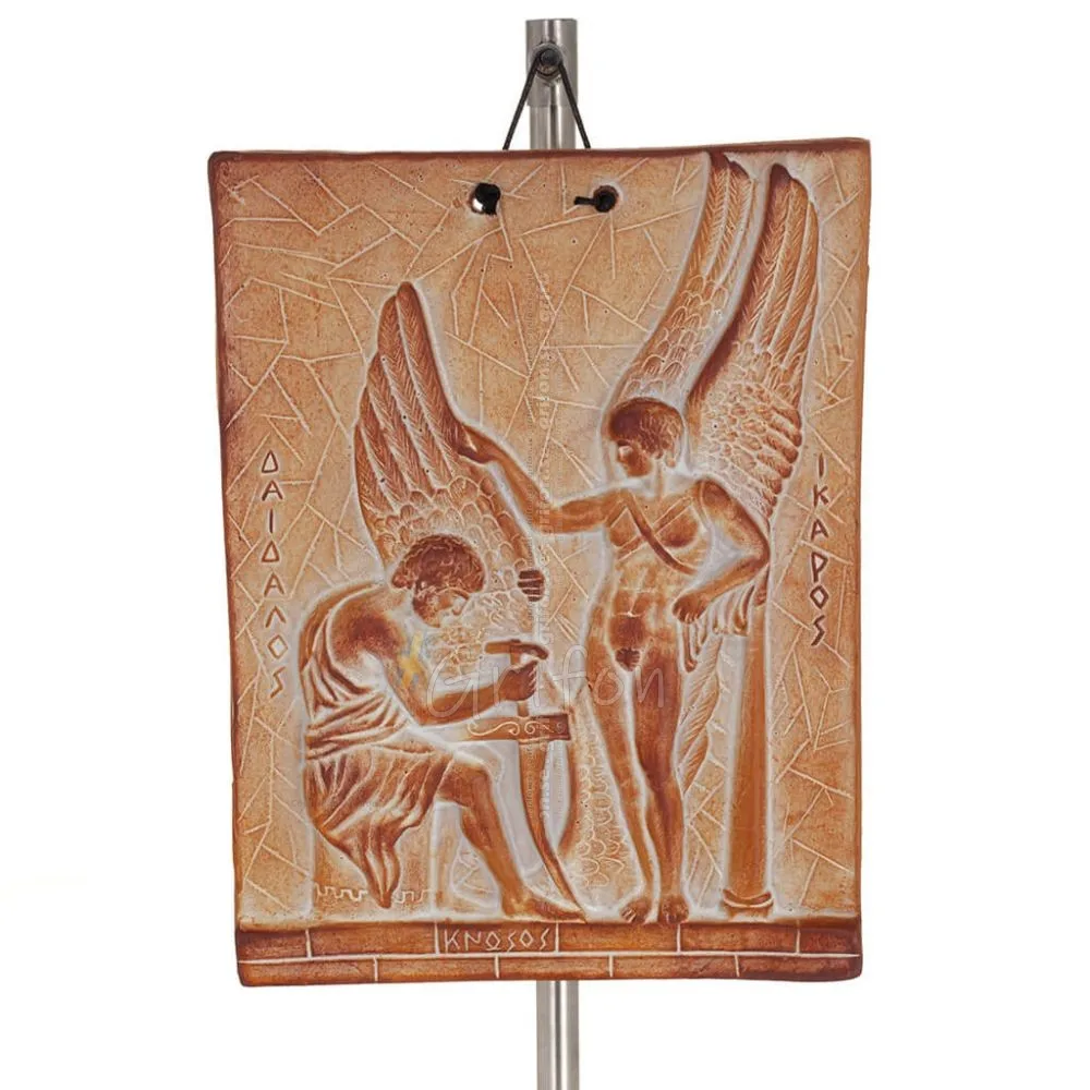 Daedalus icaros wall hanging plates 23x18cm decorative with Handmade finish, wall-mounted Decorative Ceramics 1 - grifon.se 