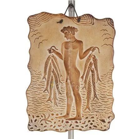 Fisherman Wall Hanging Plaques 24x17cm Decorative with Handmade Finish, Wall Mounted Decorative Ceramics 1 - grifon.se 